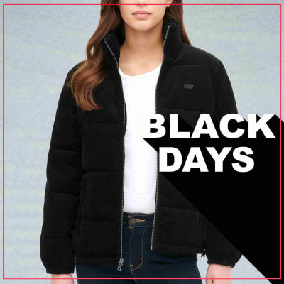 CASACA ACOLCHADO CORDUROY CUELLO ALTO MUJER COLOR ENTERO  - LEVIS1
