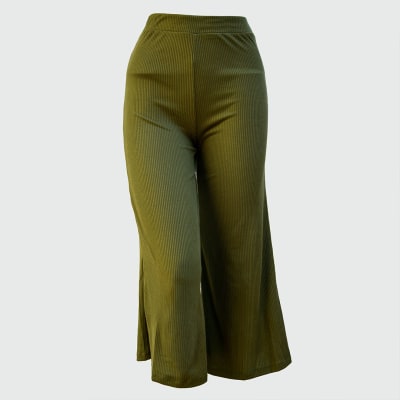 PANTALON RIB CAPRI VERDE OLIVO - HAUTE MONDE