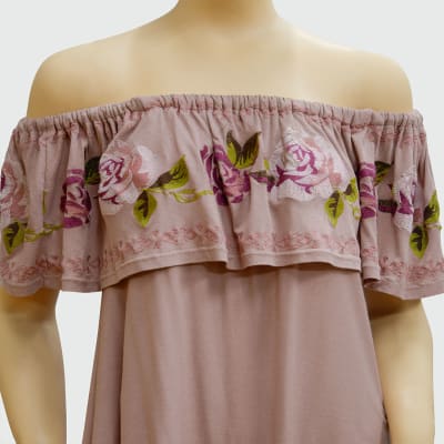 BLUSA RUMBERA VOLANTES C/BORDADO PALO ROSA - HAUTE MONDE