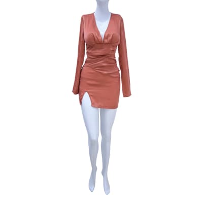 VESTIDO SATINADO NARANJA  - SUGAR HIGH
