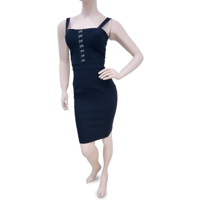 VESTIDO CON BROCHES NEGRO  - BLASHE