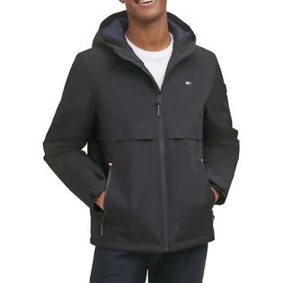 CASACA ACOLCHADA C/CAPUCHA PLIEGUE PECHO HOMBRE COLOR ENTERO  - TOMMY HILFIGER
