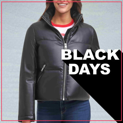 CASACA ACOLCHADA CUERO CUELLO ALTO MUJER COLOR ENTERO  - LEVIS