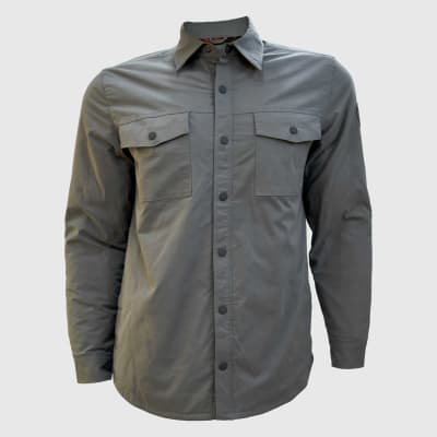 CAMISA TIPO DRILL CON FORRO POLAR COLOR ENTERO  - EDDIE BAUER