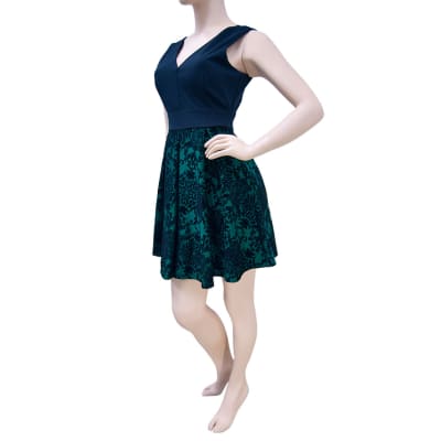 VESTIDO CON CIERRE NEGRO / VERDE  - HAUTE MONDE / SOLO EN TALLA L2