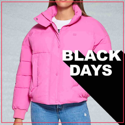 CASACA ACOLCHADO CUELLO ALTO  CON TAPA CIERRE MUJER COLOR ENTERO  - LEVIS