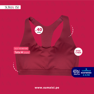 TOP DEPORTIVO MUJER CEREZA  - ALL IN MOTION