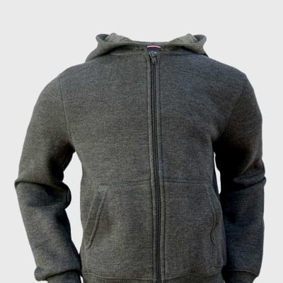 POLERA CON CAPUCHA NIÑO CON CIERRE PLOMO  - FRENCHE TOAST