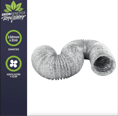 DUCTO TUBO ALUMINIO FLEXIBLE 152MM X 2 METROS GROW GENETICS
