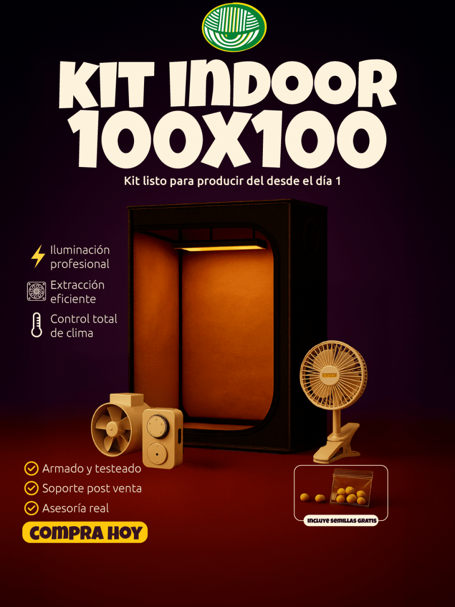 Kit Indoor 100x100 Completo con LED Quantum Premium | Sistema de Cultivo Interior1