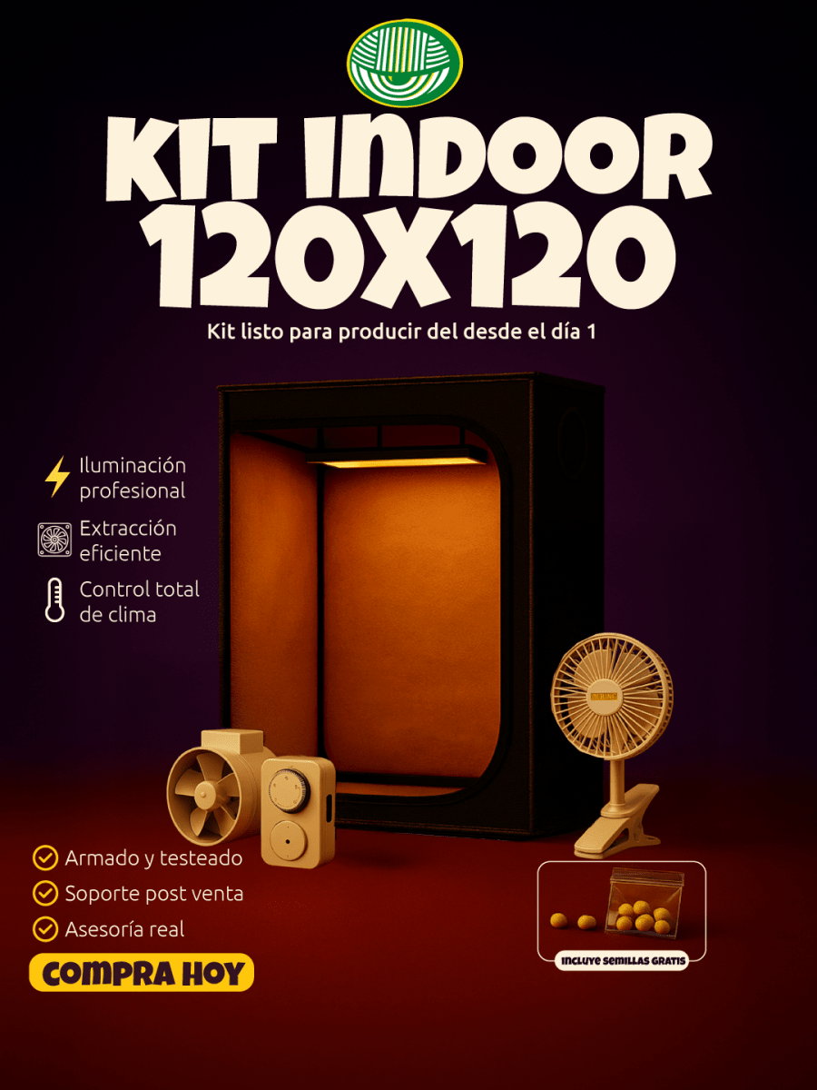 Kit Indoor 120x120 Completo con LED Quantum Premium | Cultivo Interior Alto Rendimiento1