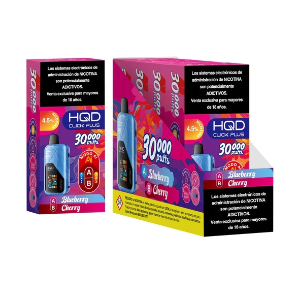 VAPER HQD CLICK PLUS 30000 PUFFS BLUEBERRY CHERRY1