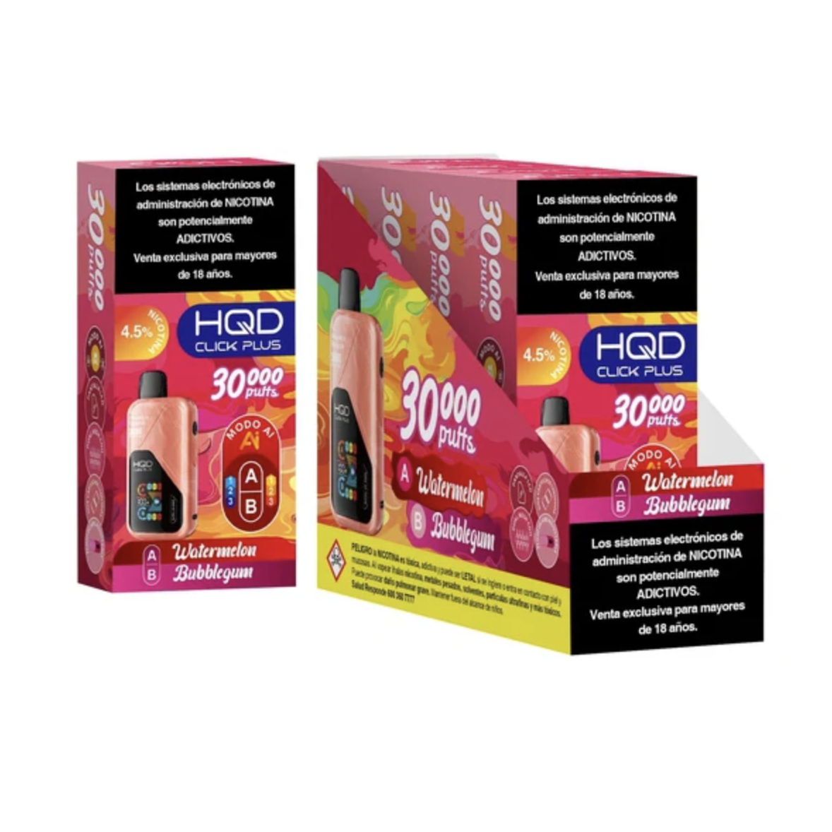 VAPER HQD CLICK PLUS 30000 PUFFS RASPBERRY WATERMELON1