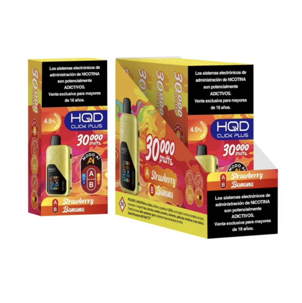 VAPER HQD CLICK PLUS 30000 PUFFS STRAWBERRY BANANA1