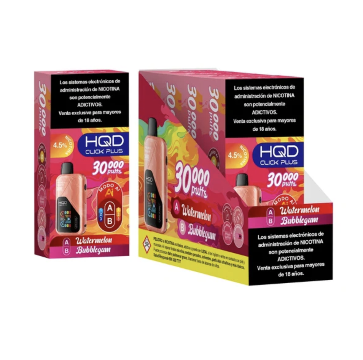 VAPER HQD CLICK PLUS 30000 PUFFS WATERMELON BUBBLEGUM1