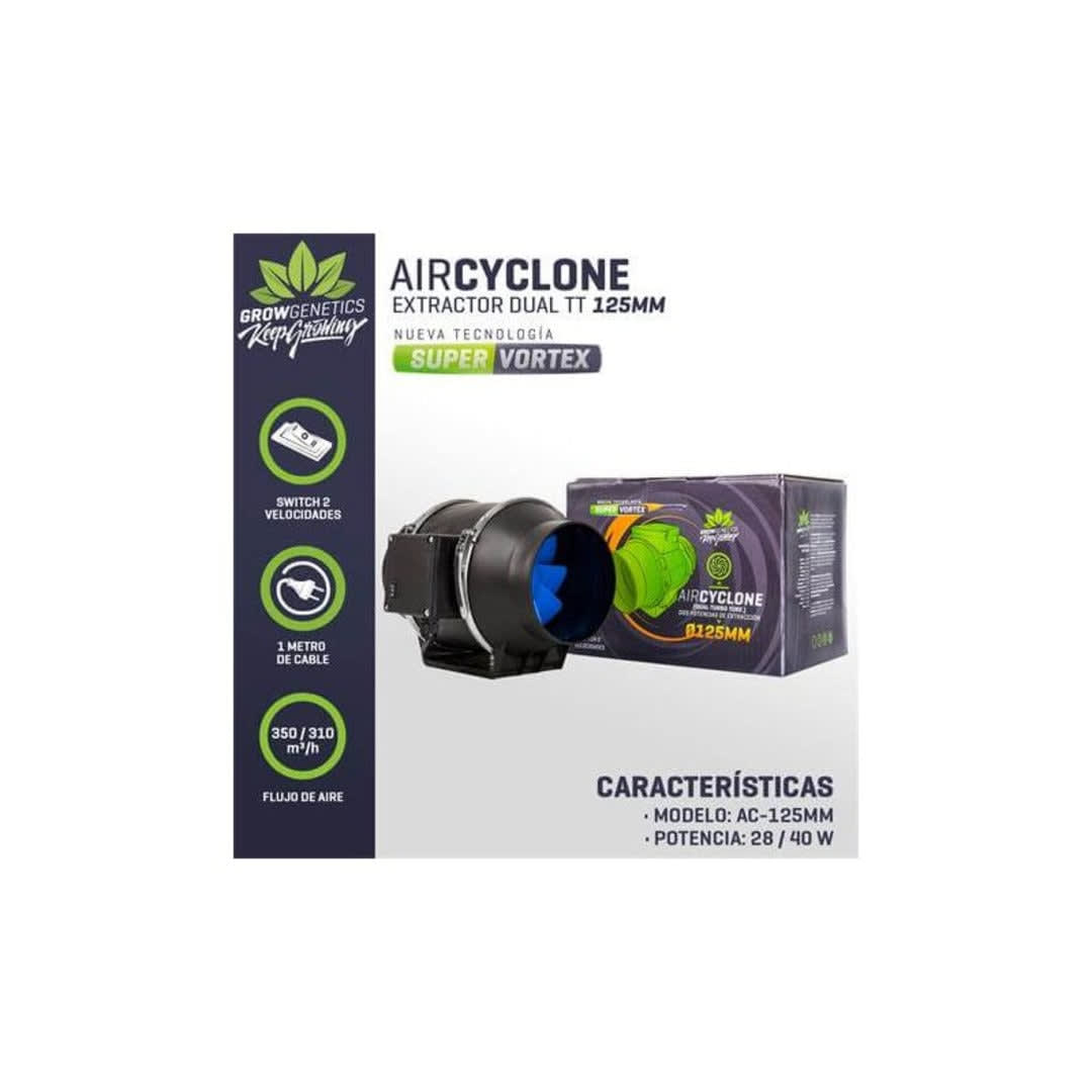 GROW GENETICS AIRCYCLONE EXTRACTOR DUAL TT 125 MM1