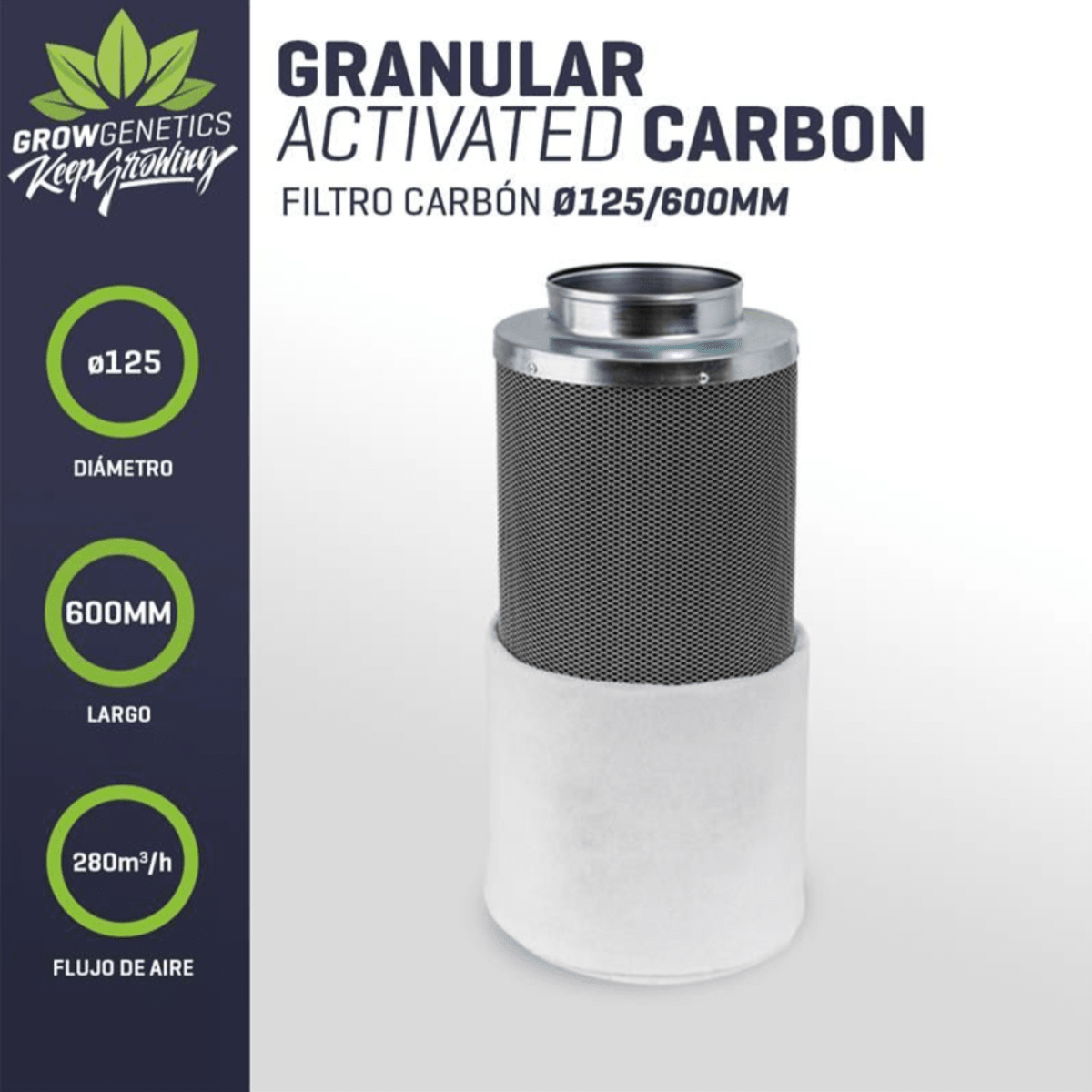 Grow Genetics Filtro Carbon 125x600mm (280m3/h)1