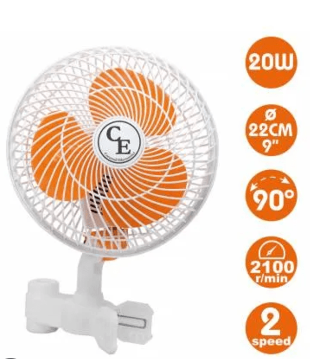 CORNWALL ELECTRONICS VENTILADOR DE PINZA OSCILANTE 20W1