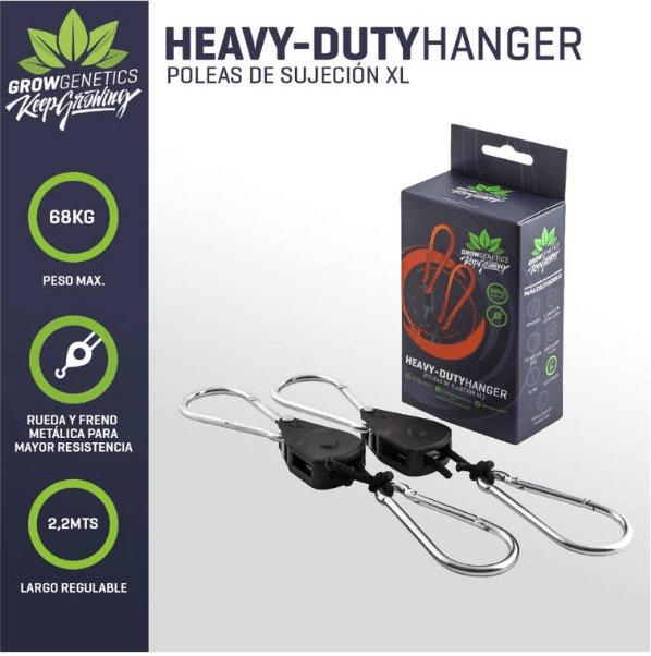 Poleas XL Heavy-Duty Hanger 68Kg - Grow Genetics1