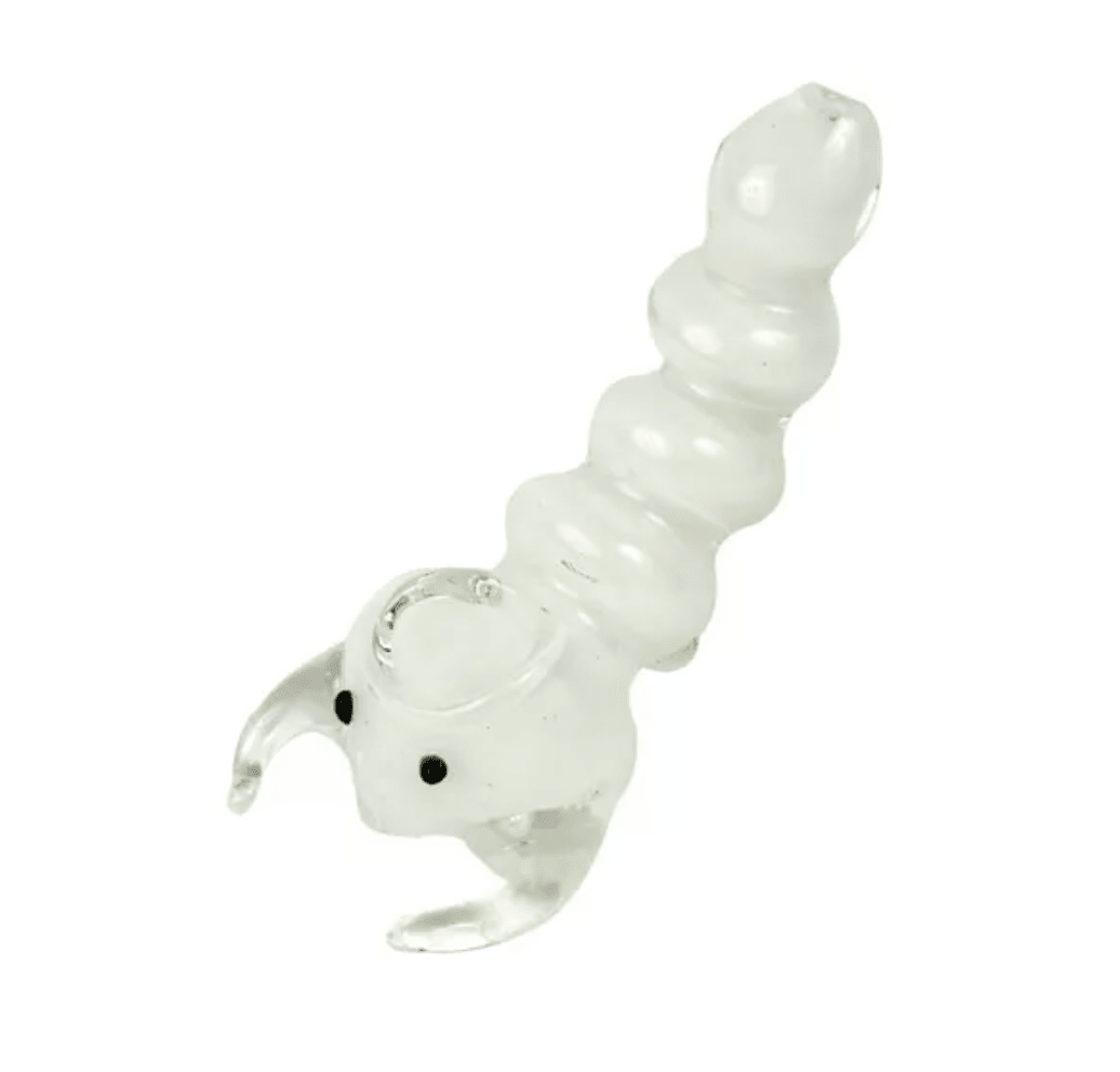 Glass Animal Pipe Size Big Type Scorpion Color White - Burning Loving1