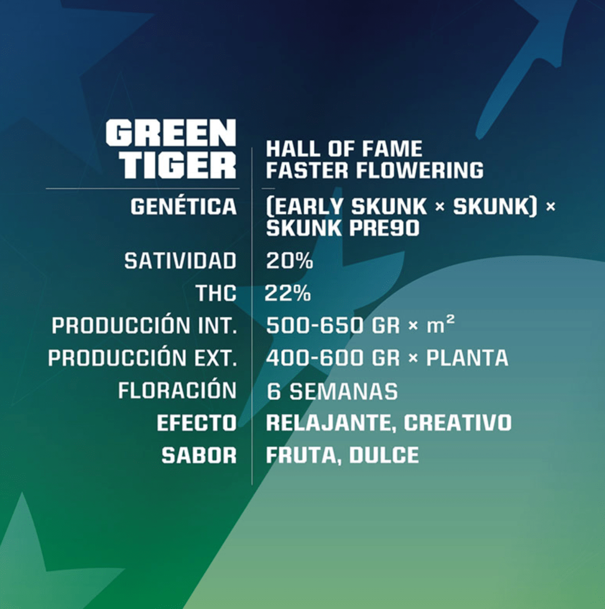 BSF SEEDS GREEN TIGER FAST VERSION X71