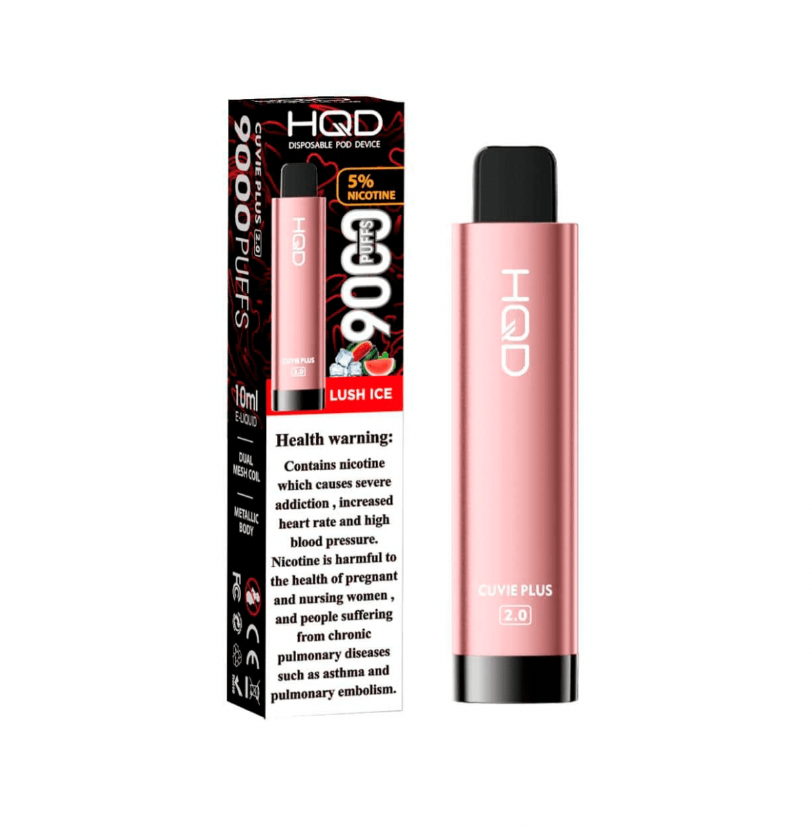 VAPER HQD CUVIE PLUS 2.0 9000 PUFFS LUSH ICE1