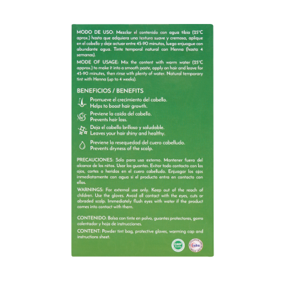 TINTE COBERTOR DE CANAS - Color  Castaño Oscuro 100%