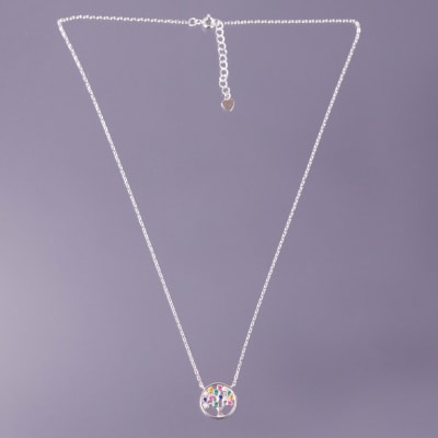 COLLAR CÍRCULO CON FLORES CZ3