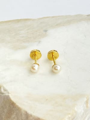 AROS BEBÉ  PERLA CULTIVADA 3 MM1