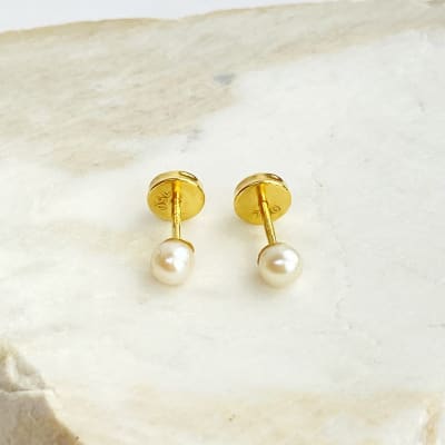 AROS BEBÉ  PERLA CULTIVADA 3 MM3