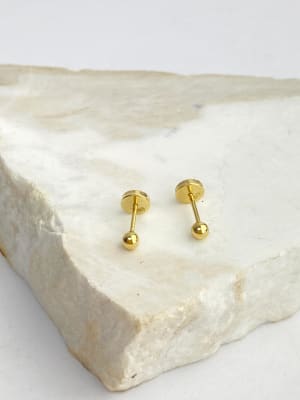 AROS BEBÉ BOLITA ORO 18 K1