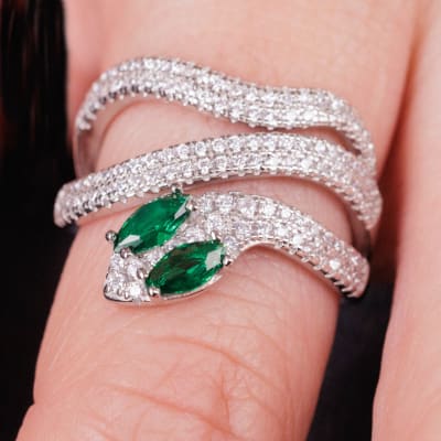 ANILLO SERPIENTE CZ OJOS VERDES1