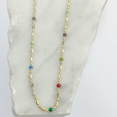 CHOKER  CADENA Y PIEDRITAS