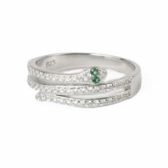 ANILLO SERPIENTE DELGADA OJOS VERDES