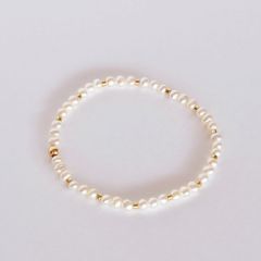 PULSERA ELASTICADA CON PERLA DE RÍO