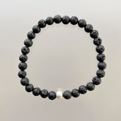 PULSERA PIEDRA LAVA 6 mm