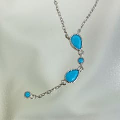 COLLAR CORBATERO DOBLE GOTA TURQUESA