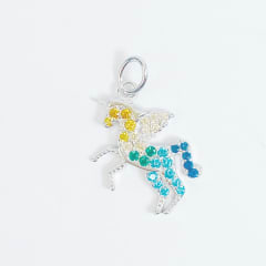 COLGANTE UNICORNIO CIRCONES DE COLORES