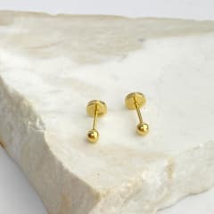AROS BEBÉ BOLITA ORO 18 K