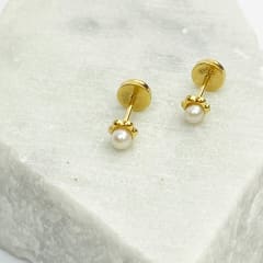 AROS BEBÉ PERLA EN FLOR