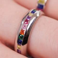 ANILLO BOMBÉ CIRCONES COLORES