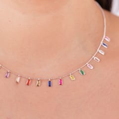 COLLAR CZ RECTANGULARES COLORES