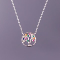 COLLAR CÍRCULO CON ÁRBOL CZ