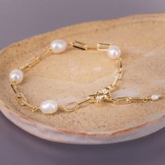PULSERA CADENAS CON PERLAS