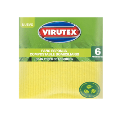 PAÑO ESPONGE COMPOSTABLE x 6 VIRUTEX1