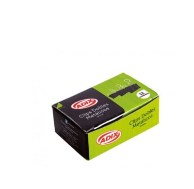 CLIP DOBLE 19MM 12 U NEGRO (017)ADIX1