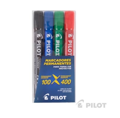SET MARCADOR PERMANENTE BISCELADO X4 PILOT1