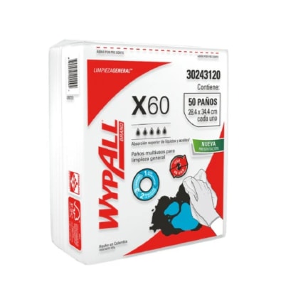 PAÑO WYPALL X-60 MULTIUSO 1 Bolsa X 50 Paños1