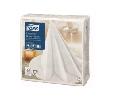 SERVILLETA BLANCA 40X40 Tork LinStyle 12 Pqtes. X 50 UN.1