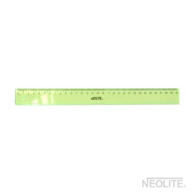 REGLA BISELADA TRANSPARENTE GREEN 30CM (002) NEOLITE1